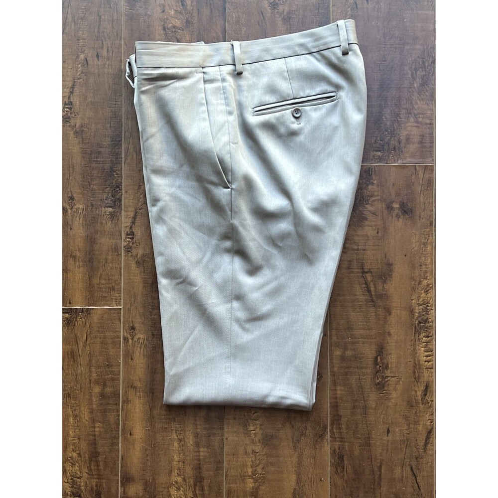 Kenneth Cole Reaction Techni-Cole Slim Fit Dress Pants Mens 34x32 Beige Heather